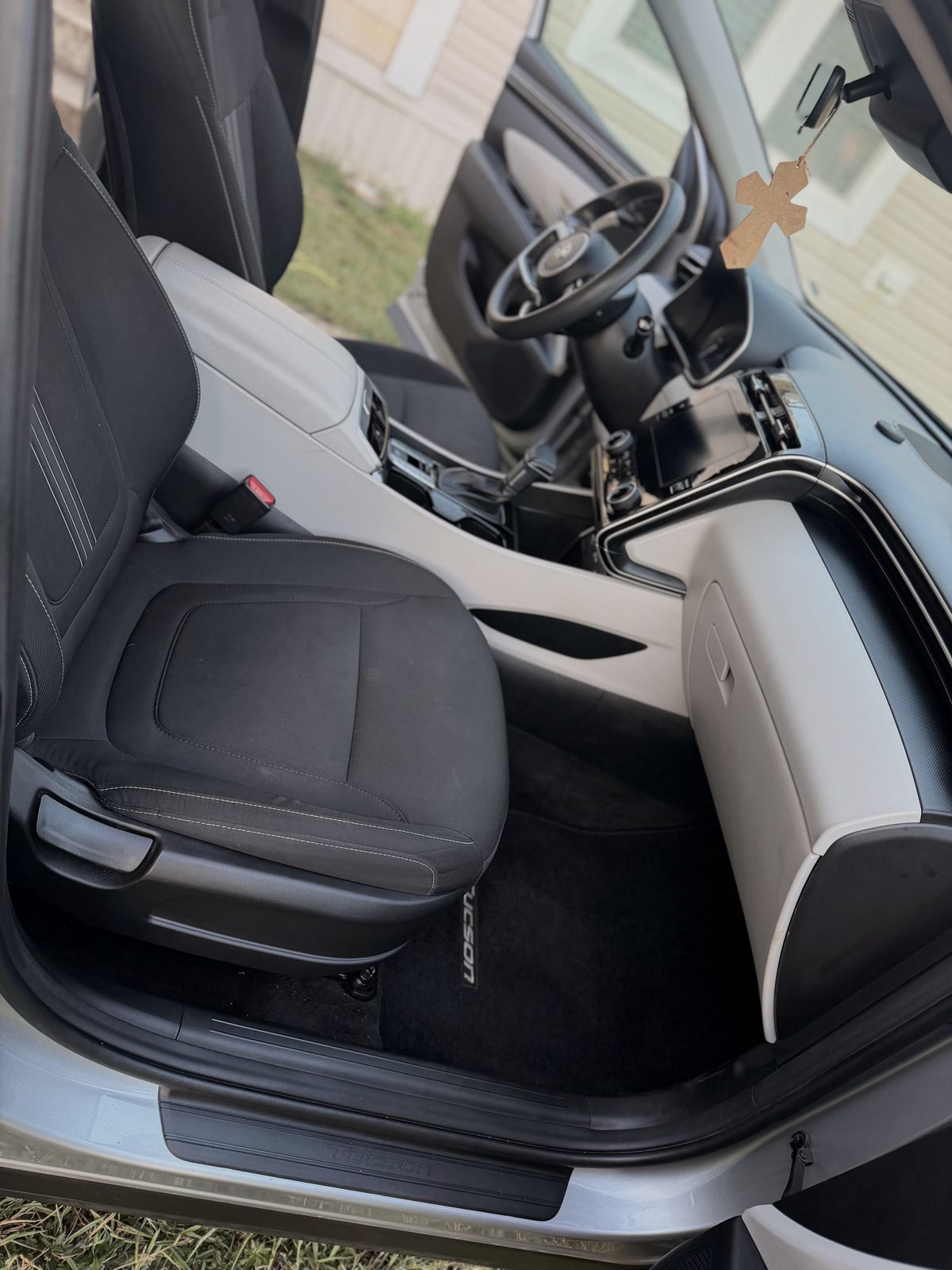 Front passenger seat after detailing
