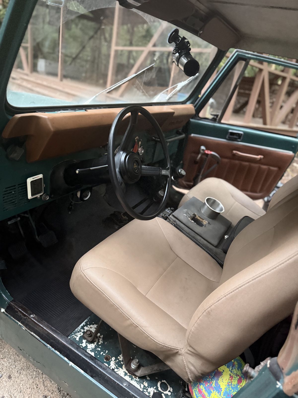 Classic Jeep, cockpit, full view, after detailing