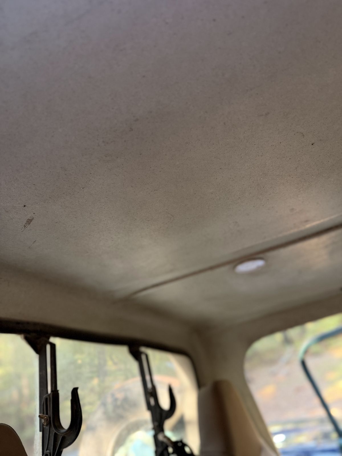 Classic Jeep, headliner, before detailing